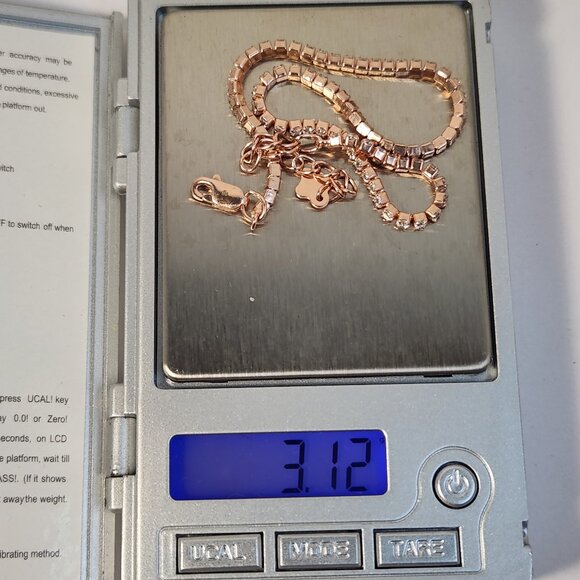 VTG NIB 2.5ctw 18k Rose Gold CZ Bracelet 7 in - Picture 8 of 8